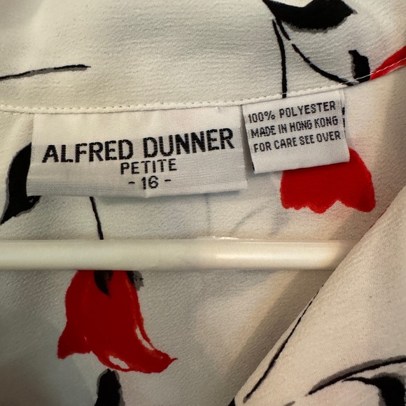 Alfred Dunner button up floral top size 16 petite casual classic colorful 90s - Picture 4 of 4